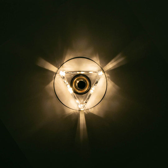 Modernist Triangle LED Ceiling Light with Clear Crystal-Flush Mount for Corridors