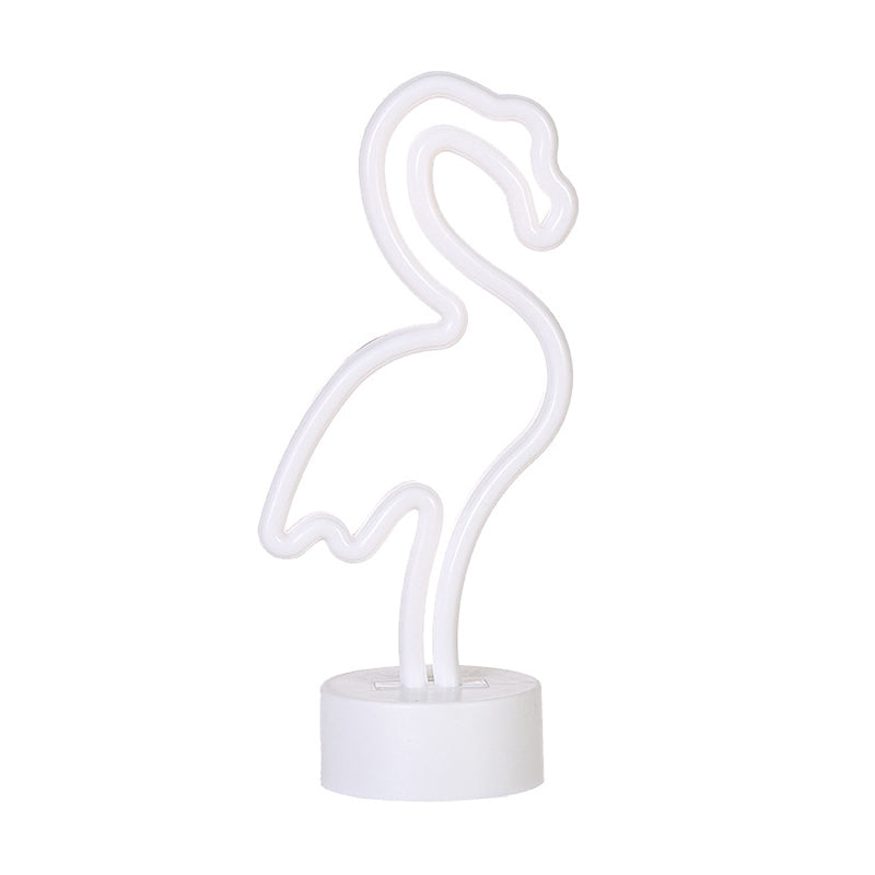 Kids Bedroom Led Night Light With Flamingo Cartoon Design - Wall Hanging Lamp