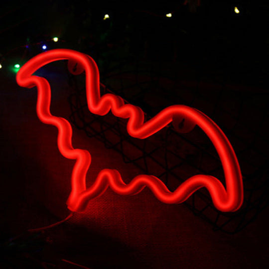 Bat-Shaped Led Wall Night Lamp For Kids Bedroom - Plastic Lighting In Minimalist Design