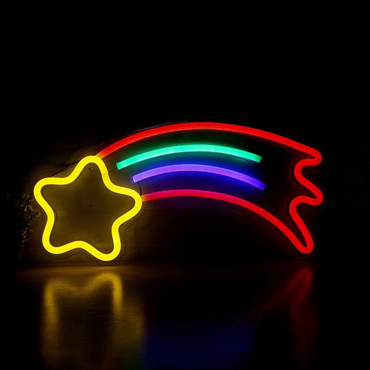 Mini Shooting Star Night Lamp - Cartoon Style Usb Led Nightstand Light