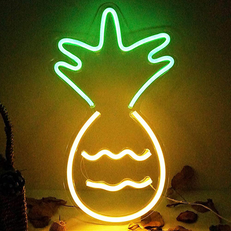 White Led Wall Night Lighting - Contemporary Plastic Pineapple Design For Nightstands