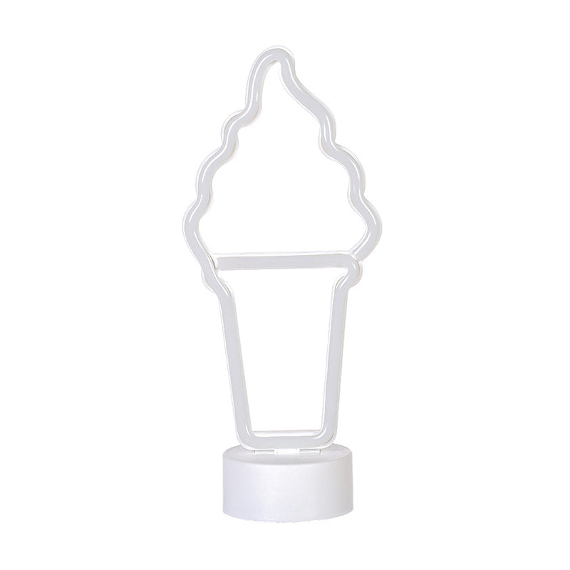 Simplicity Led White Wall Night Light For Ice Cream Lovers - Battery Powered