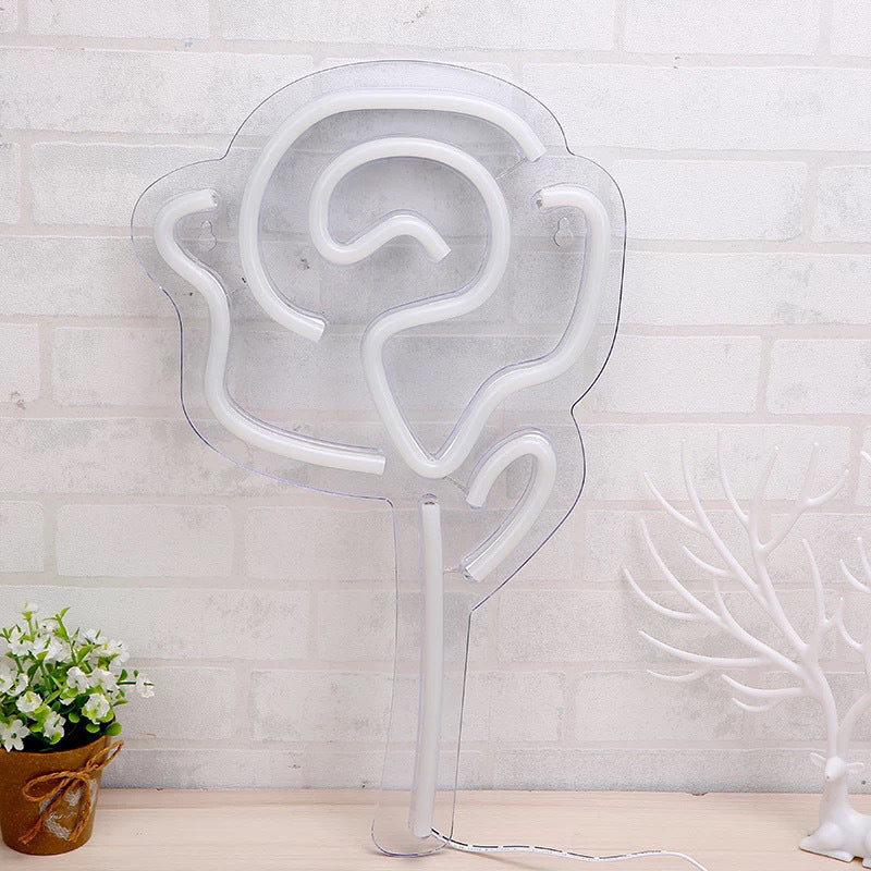 White Led Wall Night Lamp: Creative Rose Light For Girls Bedroom