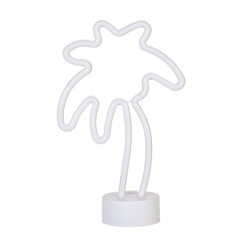 Led Coconut Tree Table Lamp With Simplistic White Night Lighting For Kids Room