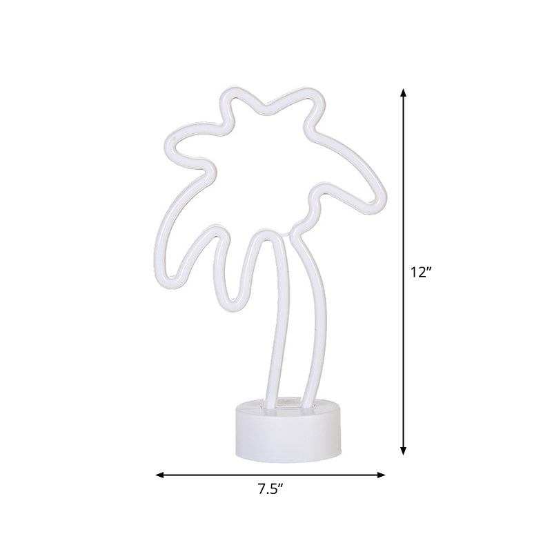 Led Coconut Tree Table Lamp With Simplistic White Night Lighting For Kids Room