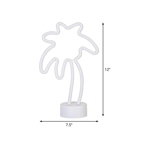 Led Coconut Tree Table Lamp With Simplistic White Night Lighting For Kids Room