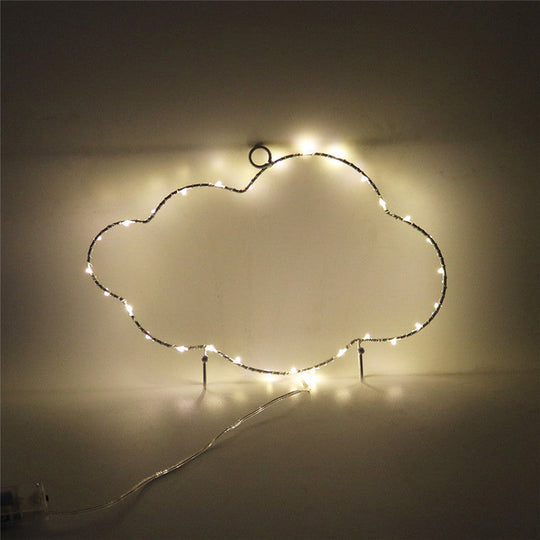 Contemporary Led Metal Wall Lamp For Childrens Bedroom With White Nightstand Lighting / Cloud