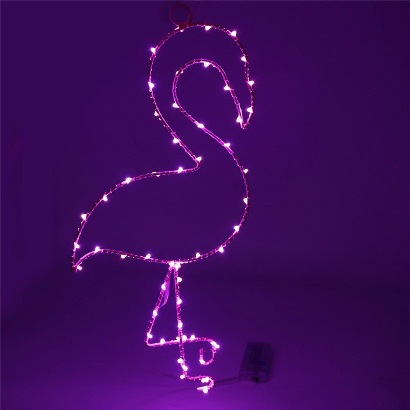 Sleek Metal Flamingo Wall Light With Battery-Operated Led For Simplicity And Style Pink /