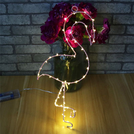 Sleek Metal Flamingo Wall Light With Battery-Operated Led For Simplicity And Style