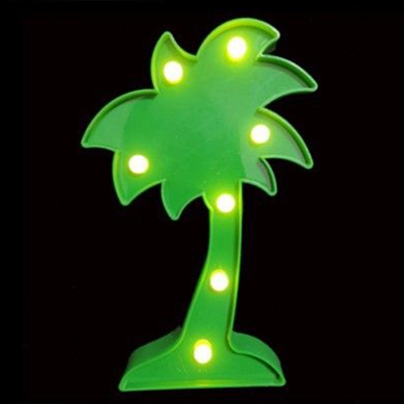 Cartoon Animal And Plant Led Night Light - Battery Operated Green Wall Lamp / D