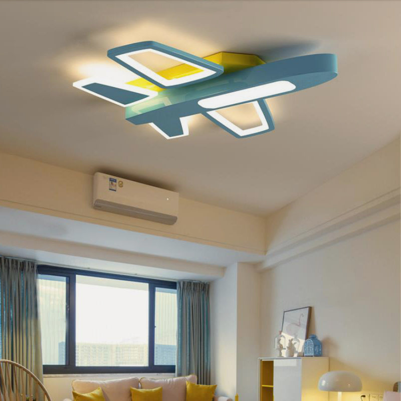 Modern LED Plane Ceiling Light for Kids in White - Perfect for Amusement Park