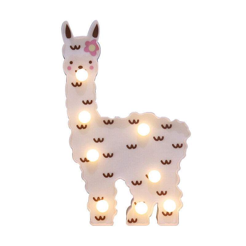 Alpaca Led Wall Night Lamp For Girls Room - Battery Operated And Contemporary Design