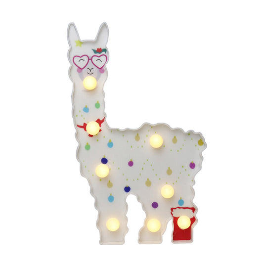 Alpaca Led Wall Night Lamp For Girls Room - Battery Operated And Contemporary Design