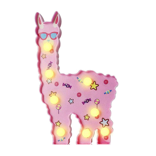 Alpaca Led Wall Night Lamp For Girls Room - Battery Operated And Contemporary Design Pink / B