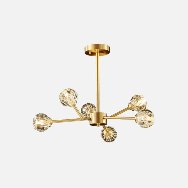 Postmodern Crystal Ball Chandelier With Brass Finish And Multiple Light Options 6 /