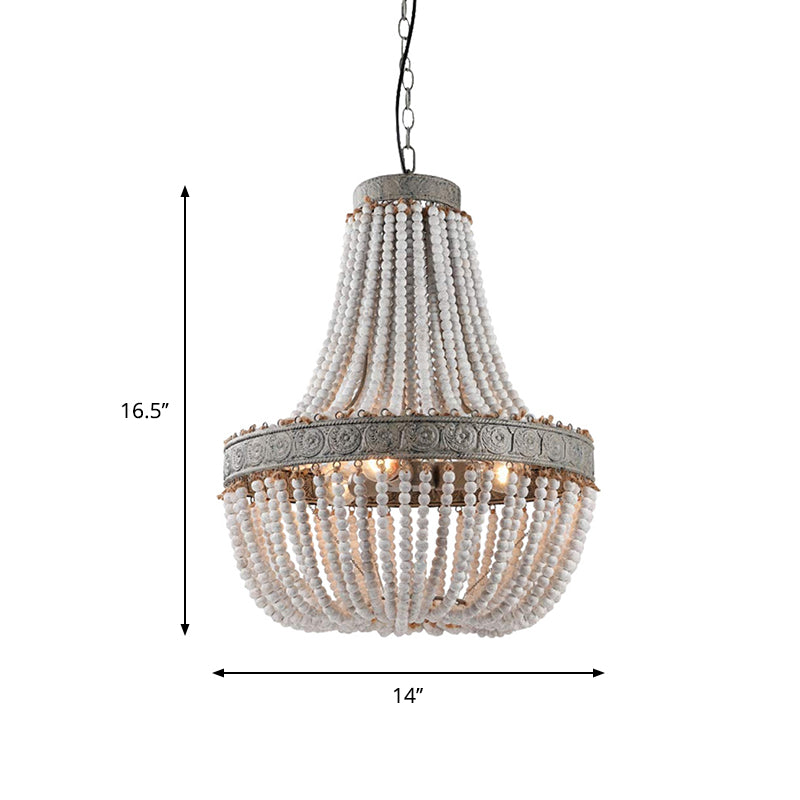 Rustic Wood Basket Pendant Lamp - Dining Room Suspension Lighting