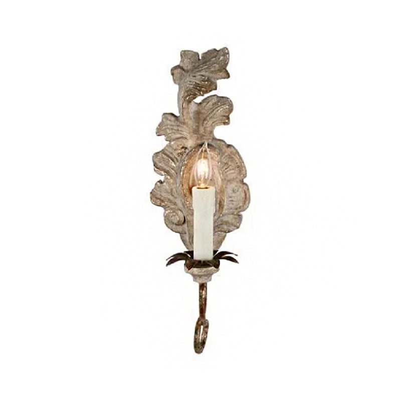 Retro Grey Wood Wall Sconce Lighting With Candelabra - Perfect For Hallway