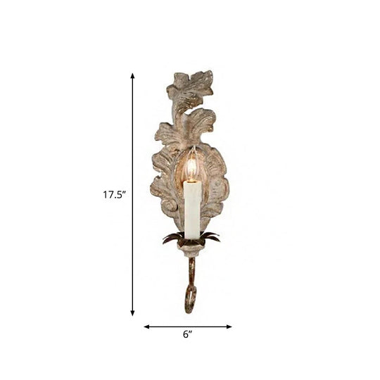 Retro Grey Wood Wall Sconce Lighting With Candelabra - Perfect For Hallway