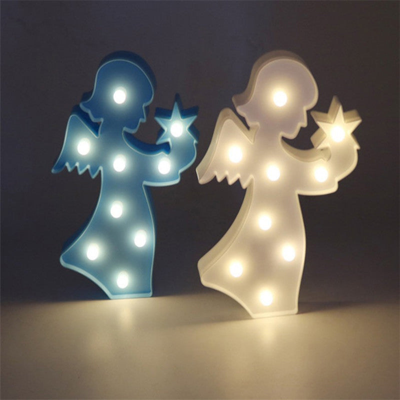 Angel Led Night Stand Lamp: Creative Plastic Wall Lighting For Girls Bedroom