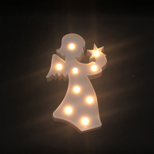 Angel Led Night Stand Lamp: Creative Plastic Wall Lighting For Girls Bedroom