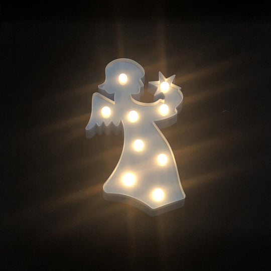 Angel Led Night Stand Lamp: Creative Plastic Wall Lighting For Girls Bedroom