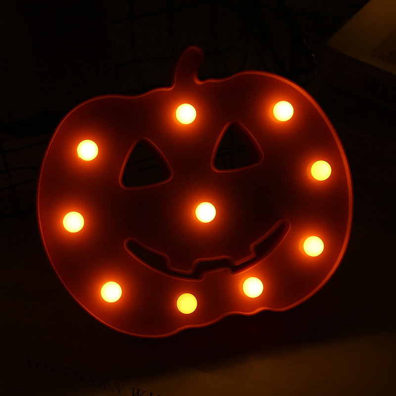 Halloween Pumpkin Led Night Lamp: Modern Plastic Wall Light For Bedroom Orange