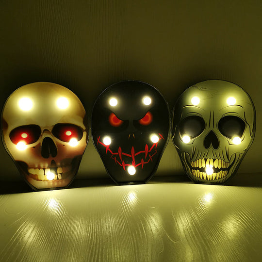 Horror-Themed Led Night Light: Battery Operated Compact Black Nightstand Lighting