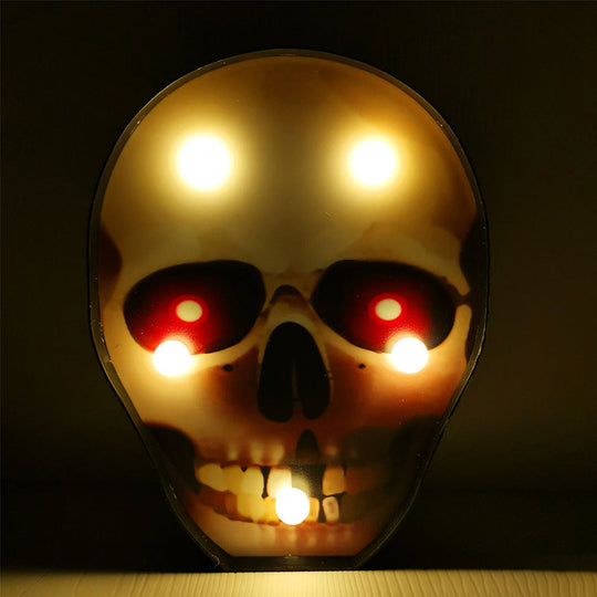 Horror-Themed Led Night Light: Battery Operated Compact Black Nightstand Lighting / C