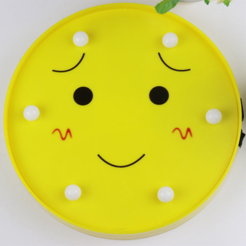 Led Funny Emoji Expression Wall Light - Modern Yellow Nightstand Lamp / D