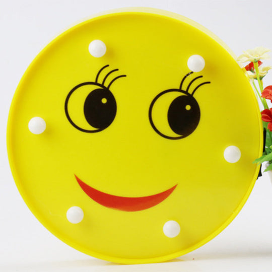 Led Funny Emoji Expression Wall Light - Modern Yellow Nightstand Lamp / E