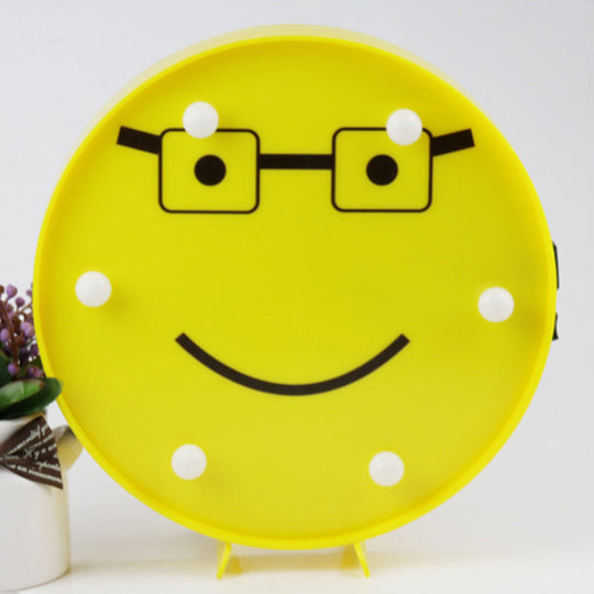 Led Funny Emoji Expression Wall Light - Modern Yellow Nightstand Lamp / F