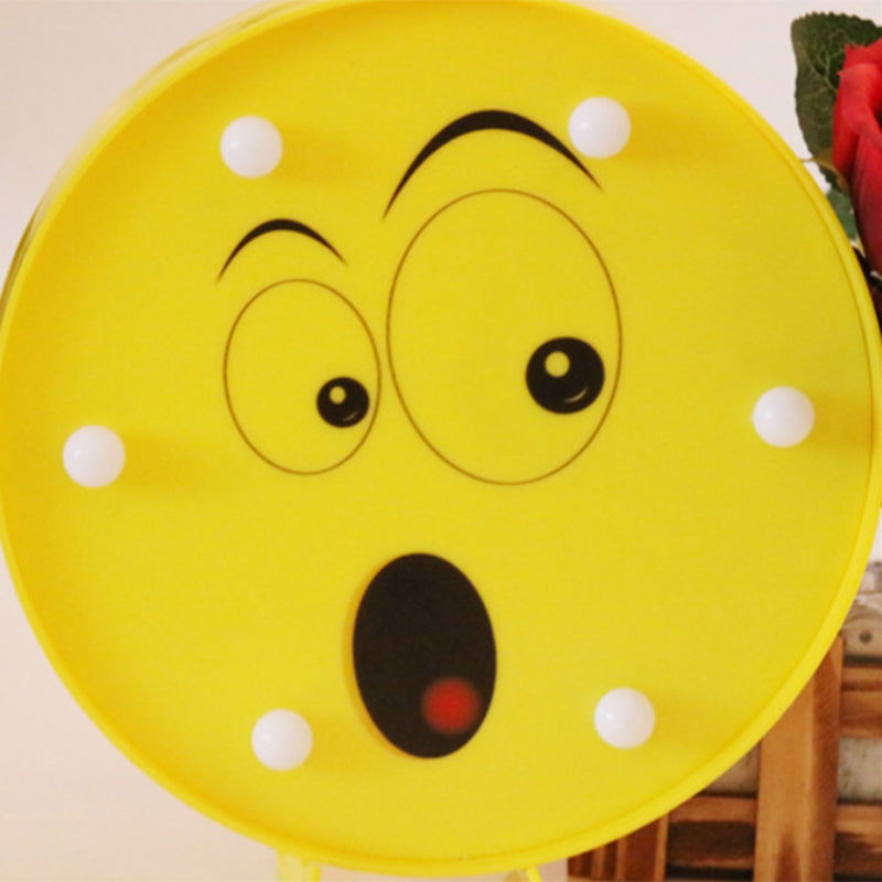 Led Funny Emoji Expression Wall Light - Modern Yellow Nightstand Lamp / G