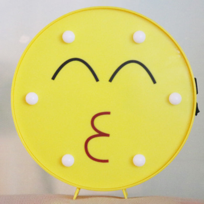 Led Funny Emoji Expression Wall Light - Modern Yellow Nightstand Lamp / H