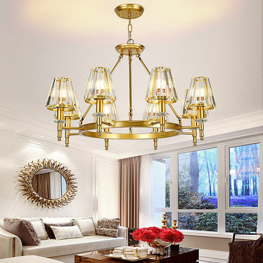 Crystal Pendant Chandelier With Farmhouse Charm And Hoop Design