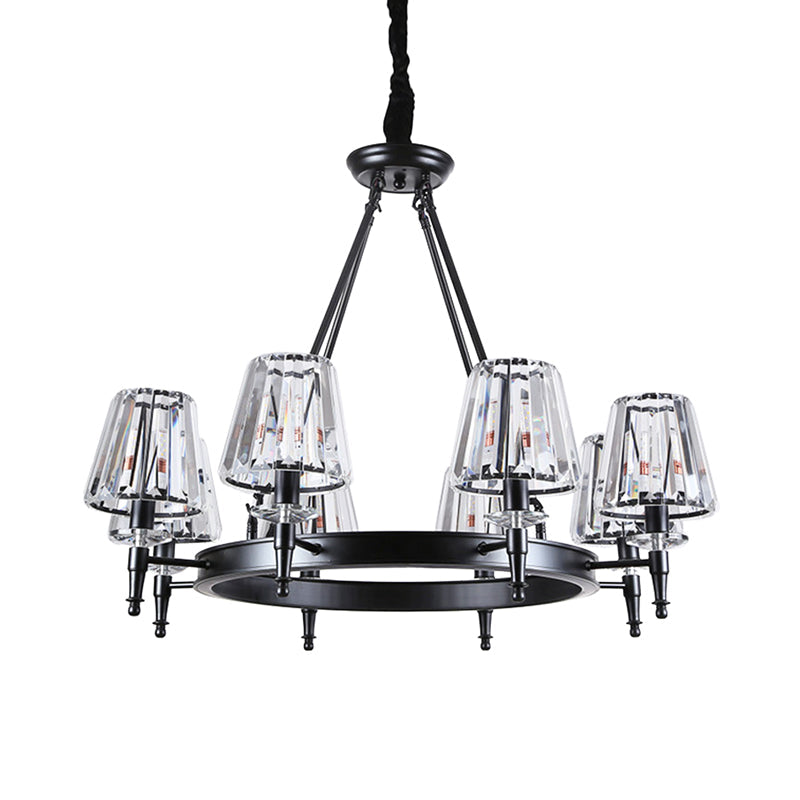 Crystal Pendant Chandelier With Farmhouse Charm And Hoop Design