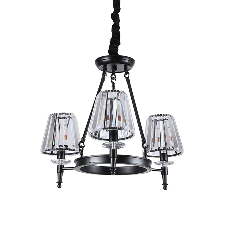 Crystal Pendant Chandelier With Farmhouse Charm And Hoop Design