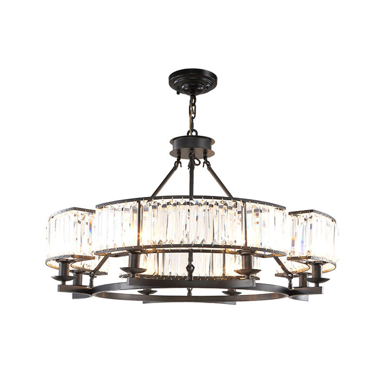 Crystal Circle Chandelier: Classic Living Room Led Ceiling Light