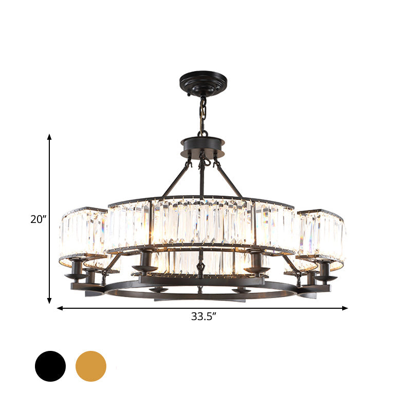 Crystal Circle Chandelier: Classic Living Room Led Ceiling Light