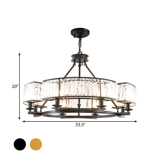 Crystal Circle Chandelier: Classic Living Room Led Ceiling Light