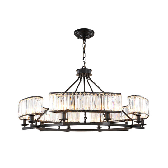 Crystal Circle Chandelier: Classic Living Room Led Ceiling Light