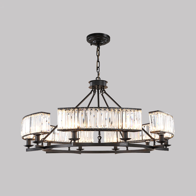 Crystal Circle Chandelier: Classic Living Room Led Ceiling Light