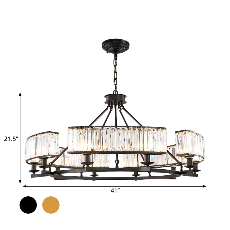 Crystal Circle Chandelier: Classic Living Room Led Ceiling Light