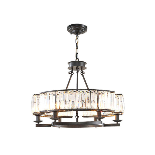 Crystal Circle Chandelier: Classic Living Room Led Ceiling Light