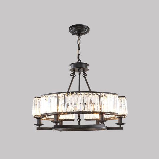 Crystal Circle Chandelier: Classic Living Room Led Ceiling Light