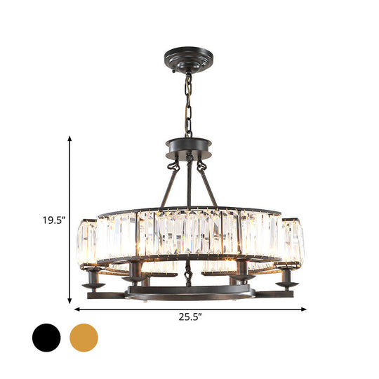 Crystal Circle Chandelier: Classic Living Room Led Ceiling Light