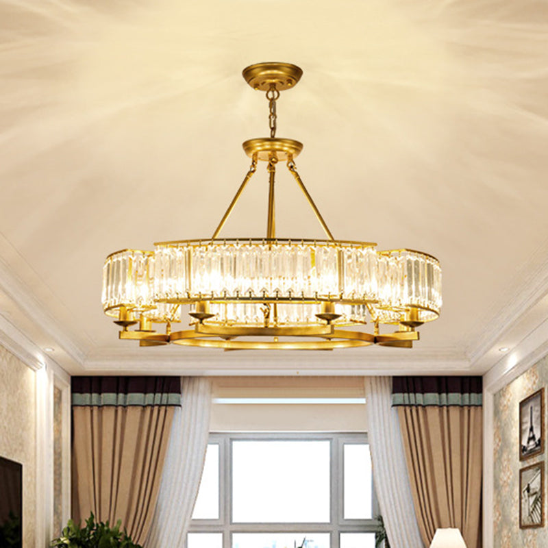 Crystal Circle Chandelier: Classic Living Room Led Ceiling Light