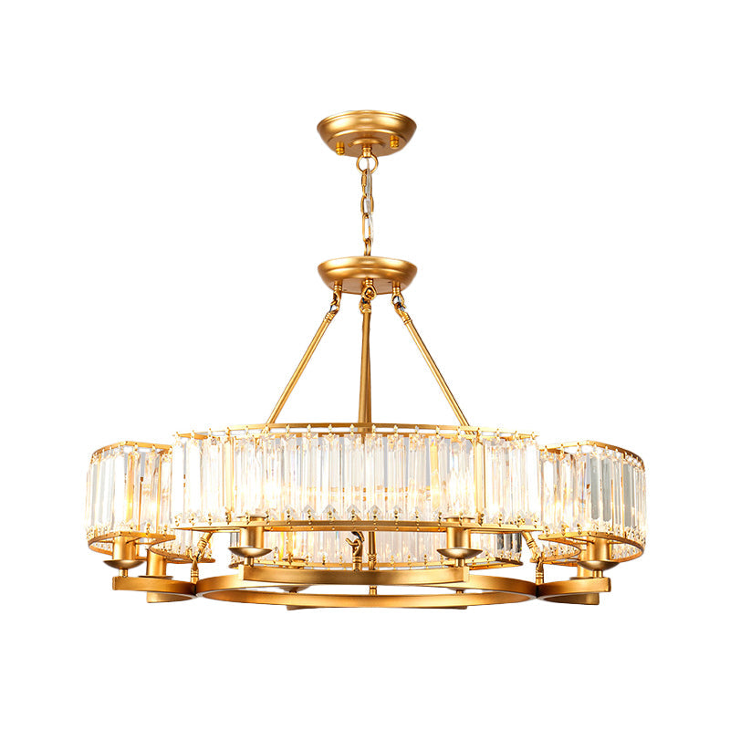 Crystal Circle Chandelier: Classic Living Room Led Ceiling Light