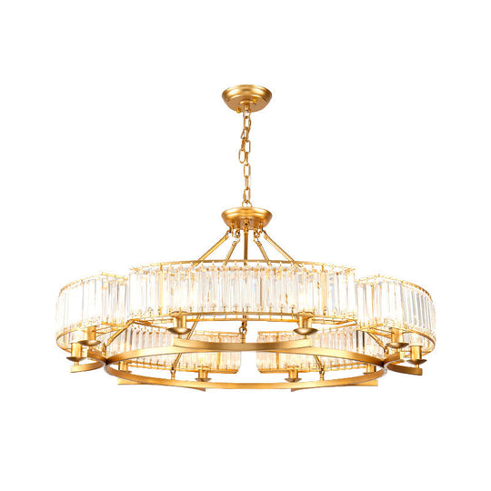 Crystal Circle Chandelier: Classic Living Room Led Ceiling Light