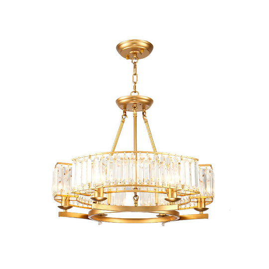 Crystal Circle Chandelier: Classic Living Room Led Ceiling Light