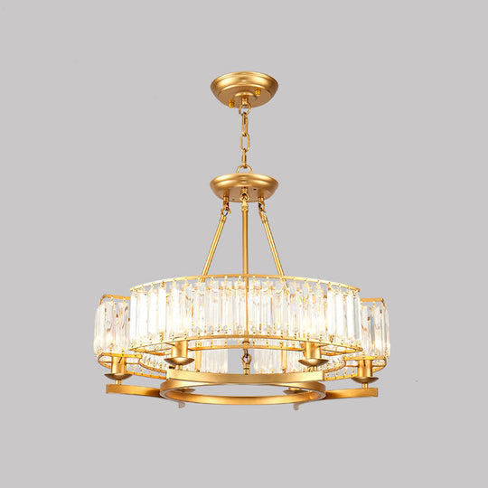 Crystal Circle Chandelier: Classic Living Room Led Ceiling Light